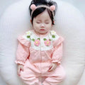 Baby spring clothes baby girl long sleeves jumpsuit one year old full month princess haki spring & fall outing clothes hug clothes trendy