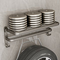 Space aluminum gun gray bath towel rack bathroom storage rack bathroom wall hanging bathroom towel rack suit no punching