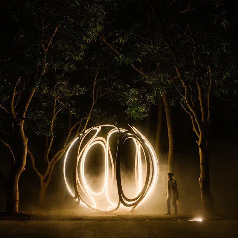 Culture and tourism interactive art lighting installation fantasy spherical park night tour decorative lights Internet celebrity outdoor forest landscape lights