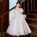 Children's formal dress princess gown sweet tulle tutu little girl's 6/1 piano recital performance costume high-end girls' dress