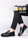 New men's leather shoes - slip-on style, perfect for business, weddings, interviews, and casual wear. featuring a comfortable, thick sole and a classic british design