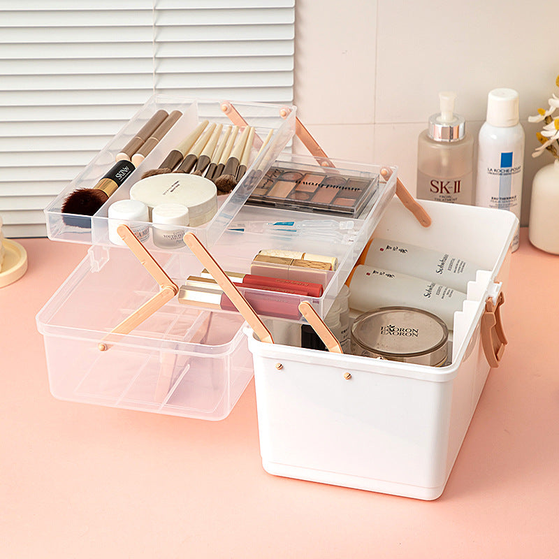 Portable Portable Cosmetics Storage Box Large Capacity Classification Storage Nail Art Tools Organizing Box Foldable Storage Box
