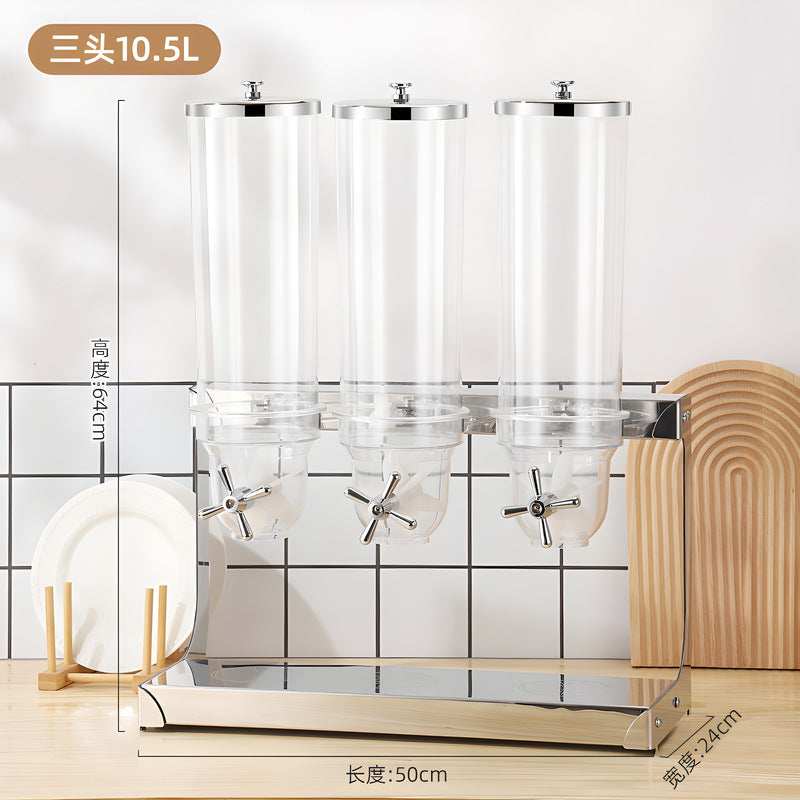 Stainless steel cereal dispenser - grain dispenser - food cereal dispenser - hotel buffet restaurant oatmeal & cereal storage bucket