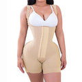Open steel frame pressurized jumpsuit with buttons and non-slip weight 260 fashion shoulder straps adjustable body shaping garment to lift buttocks and beautify body