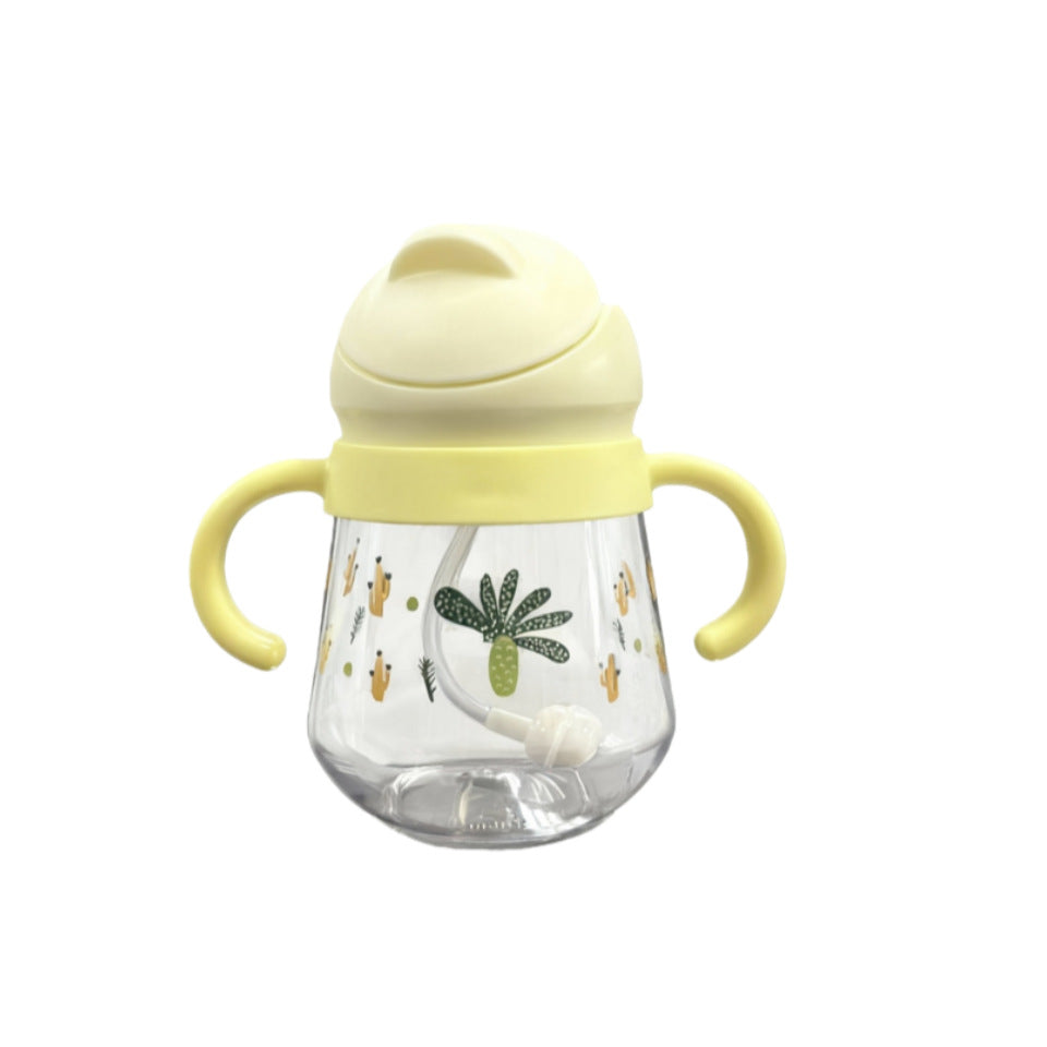 Baby water bottle tritan straw cup water cup baby home water bottle children's learning cup customized maternity and infant products