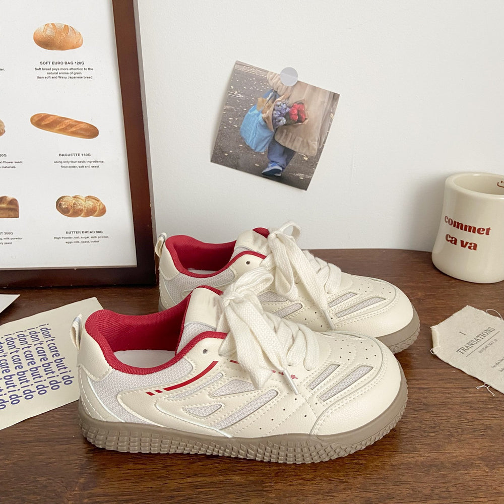 Pink german army trainer (gat) double mesh sneakers - women's cute & quirky summer new arrivals - chic, niche, korean style, breathable athletic "agnes" white sneakers