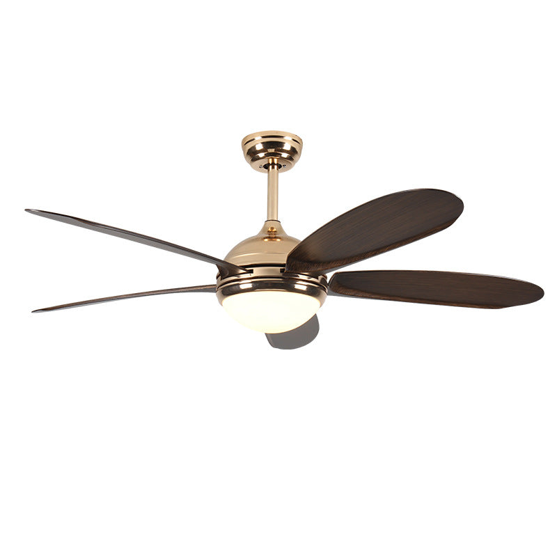 Cross-border fan light living room dining room ceiling fan light frequency conversion smart bedroom soft wind fan chandelier Zhongshan lighting