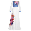 African women's plus size new fashion elegant high waist slimming printed long sleeve dress - cross-border supply, ready stock