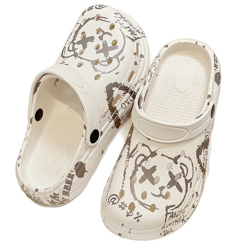 2025new arrival high heels summer clogs for women outwearthick solecute student popular home fashion toe cap sandals