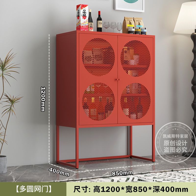 Iron sideboard storage wall storage iron cabinet kitchen living room wine cabinet modern casual tea storage drawer cabinet