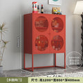 Red unbounded multi-circular mesh door sideboard