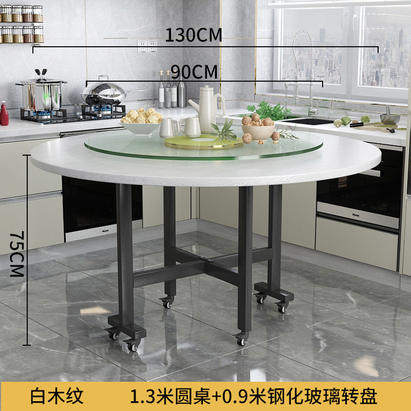 Dining table for homesmall apartment foldable table retractable dining table foldable large round table modern casual dining table