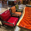Solid wood sofa chair for home living room restaurant casual chair single armchair balcony lazy sofa hank chair leather