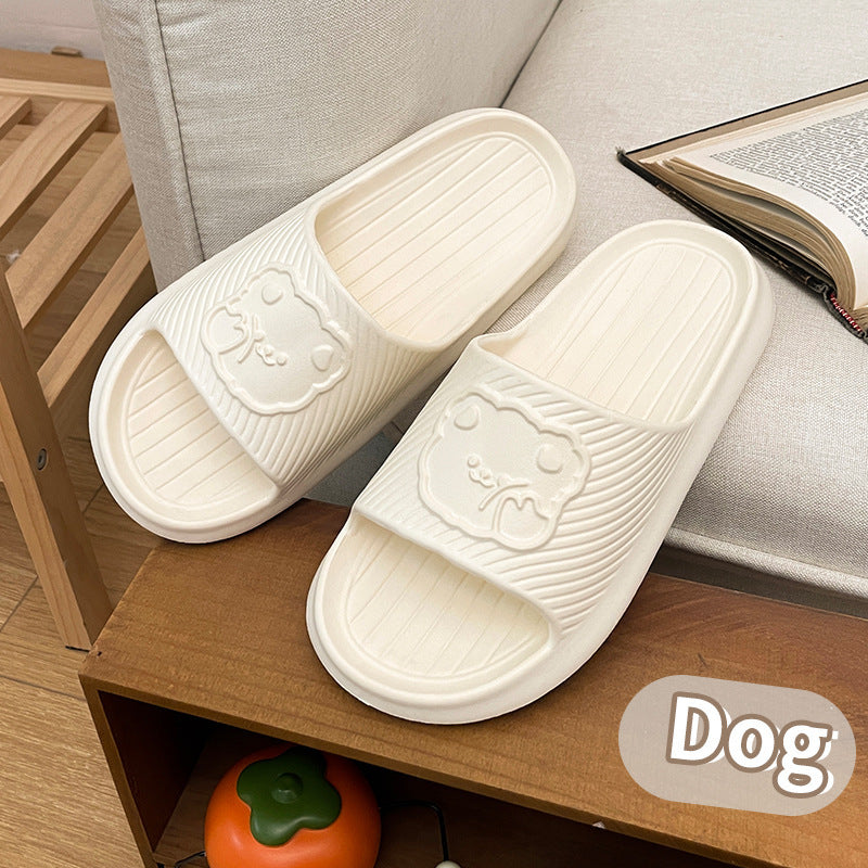2024 new home slippers: cloud-like eva bear slides - trendy, unisex, minimalist flip-flops for indoor/outdoor use