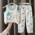 Kids' short-sleeve cotton set: summer t-shirt & pajamas for boys & girls - perfect for home wear and sleepwear