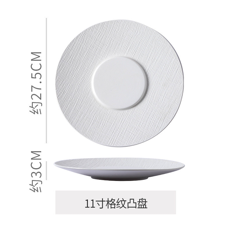 Scandinaviancasual style high-looking black and white ceramic tableware baking dish popular hotel restaurant high-end display flat plate