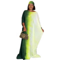 supply new arrivalfrenchretro gentle gradient long skirt looseslimming lookplus sizedress + headscarf special price