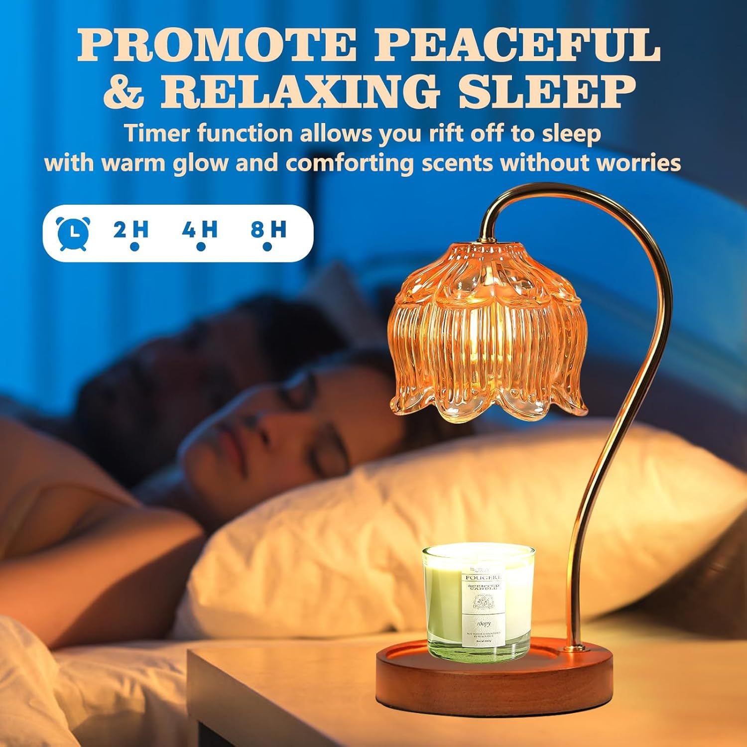 Melting candle lamp diffuser gift desk lamp smokeless and regular temperature adjustment American retro night light aromatherapy melted wax lamp