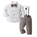 new children's suit boys' clothing spring autum outfit white shirt kids wear overalls gentleman's first birthday dress