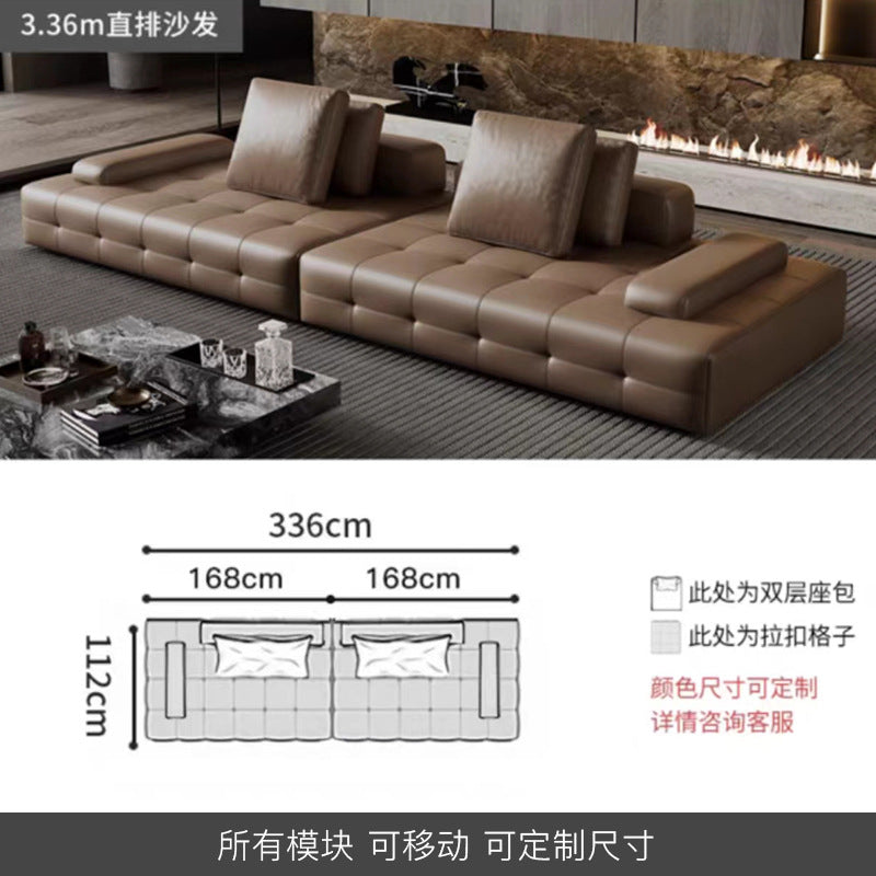 Lawrence genuine leather sofa italian normcore large and small apartment house villa customer corner sofa modern straight row leather sofa