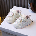 Girls' casual sneakers, kids' athletic board shoes,  spring/autumn new arrivals, soft sole cartoon sneakers for boys, white shoes for ages 1-6