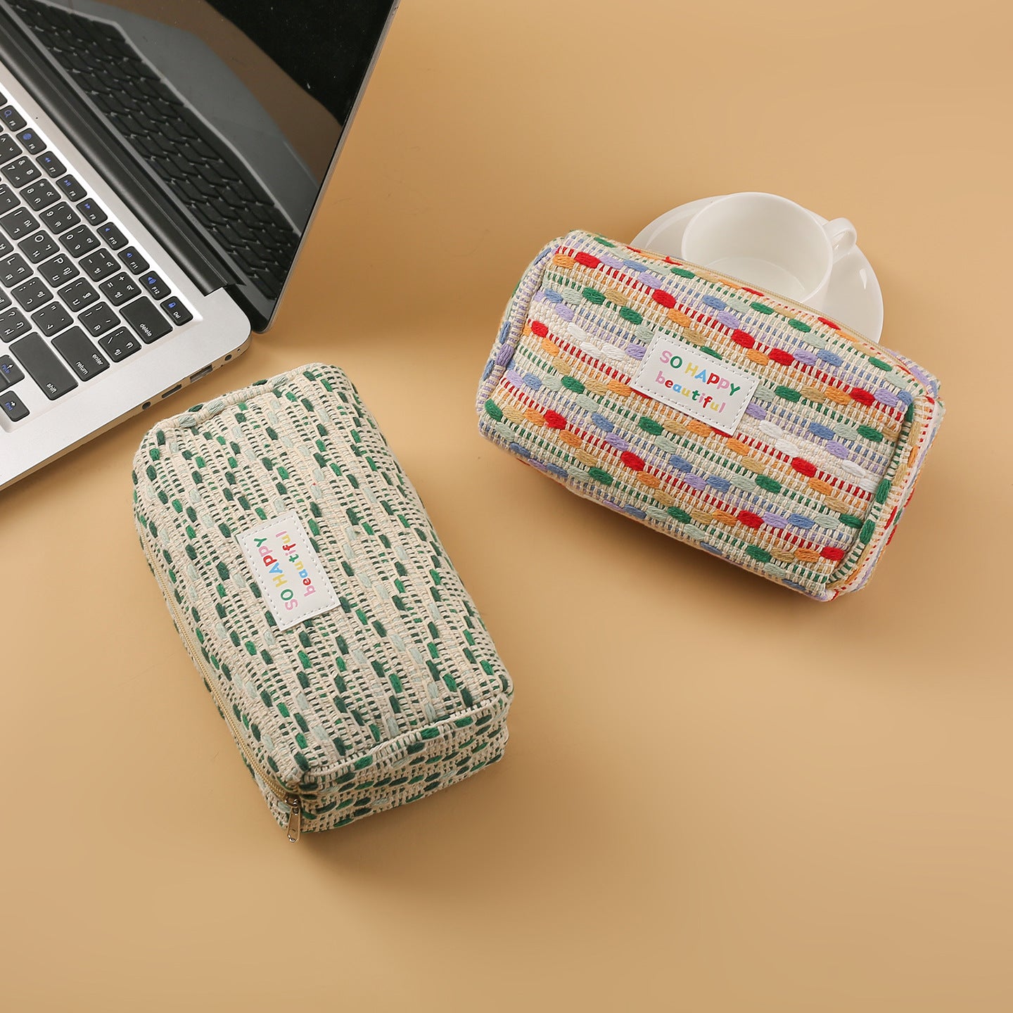 New cute cartoon strawberry cake pencil case versatile girl heart stationery storage bag large capacity pen ruler stationery box