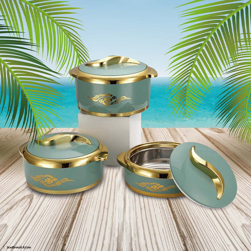 Arabian style insulated food warmer - classic design, multi-functional thermal pot (1.5+2.0+2.5l) - colorful packaging