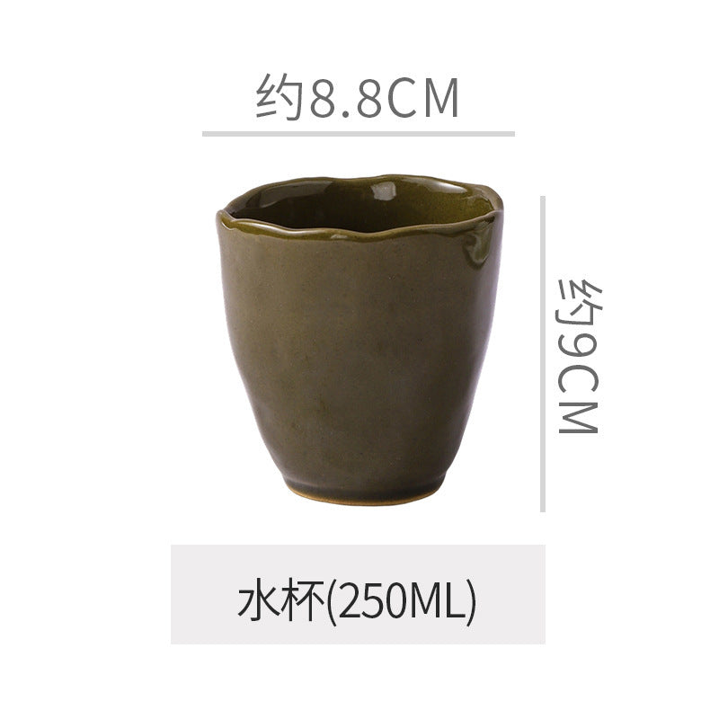 Creative ceramic special-shaped bowls, plates and tableware combination stylishclassy sense kiln-turned ceramic plate western food steak plate