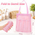 Beach mesh bag bath basket bathing pouch large capacity swimming gym bag seaside handheld storage hanging bag wet and dry separation