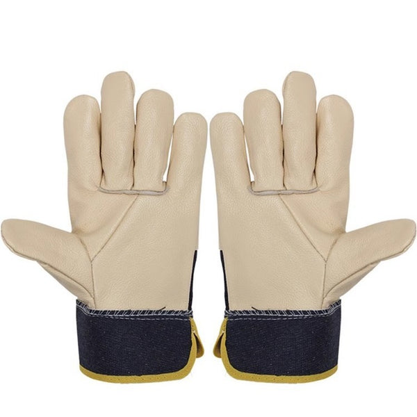 Wear-resistant welder welding soft heat insulation high temperature resistance durable labor protection gloves short first-layer cowhide welding gloves