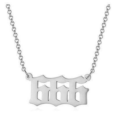 Amazon fashion custom stainless steel pendant necklace - european and american popular numbered choker