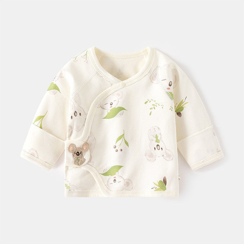 Babibele newborn baby clothes boneless fall and wintervelcro half back pajamas full month monk clothes baby tops