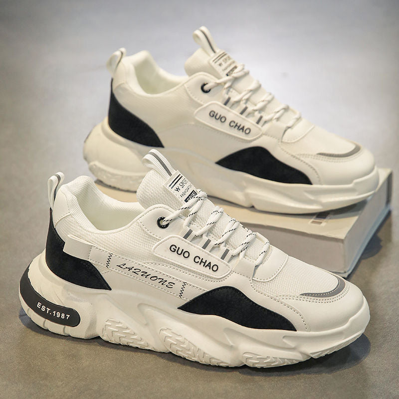 Men's shoes 2025 new arrival: popular winter mesh breathable men's athletic casual chunky platform sneakers - high-top dad shoes