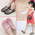 new summer closed-toe women's hollow-out sandals, fine glitter flat crystal roman sandals, jelly shoes, rain boots, kids' shoes