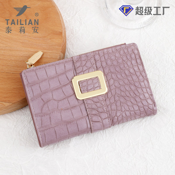 Terian 2023 new short crocodile pattern women's wallet wholesale, multi-card change bag wallet