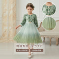 Custom girls' dress - printed floral chiffon a-line skirt - trendy pleated skirt - cross-border children's wear