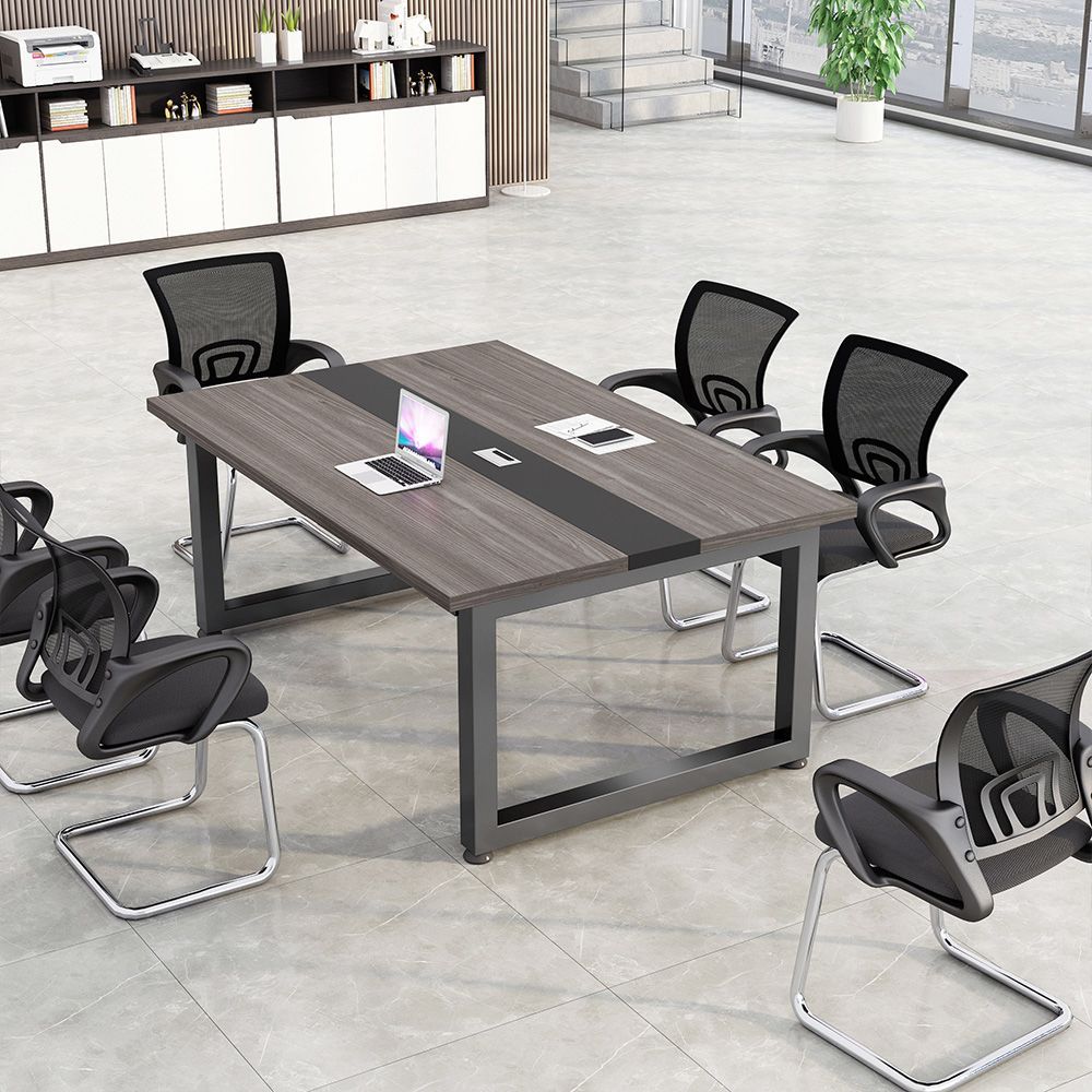 Large and small long table workbench conference table long table casual modern office desk conference room table and chair combination