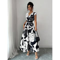 spring new arrival: french floral slim-fit dress with positional print belt