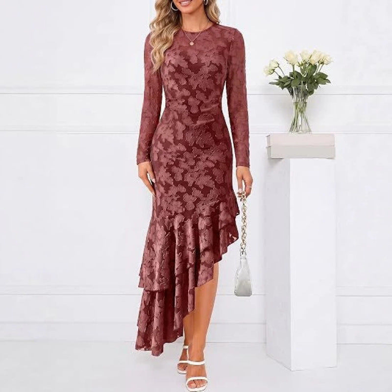 sweet & chic  autumn new arrival: high-end, elegant, relaxed fit, floral dress