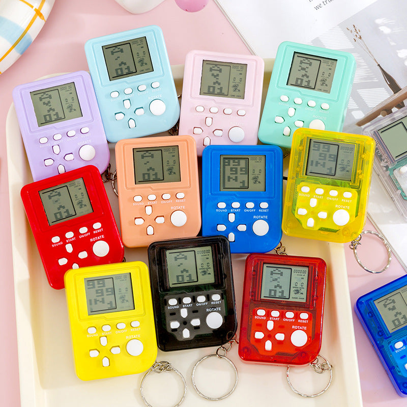 tetris game console keychain - electronic game console bag charm - toy gift - educational puzzle