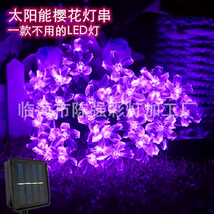 Cross-border solar LED simulation cherry blossom flashing lights, Gypsy garden balcony layout outdoor garden decorative lights