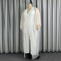 fashionpure colorelegant flowy deep v neck jumpsuit loose chiffon blouse robe wide leg jumpsuit