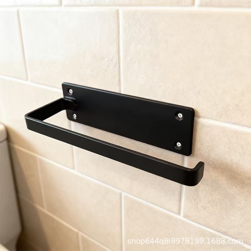 Kitchen paper towel holder, paper hanging shelf, plastic wrap storage roll paper special hook, no punching, lazy rag hanging rod