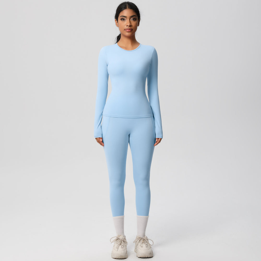 new arrival: tight-fitting long sleeve yoga set - high-waisted butt-lifting yoga pants for outdoor running and fitness
