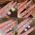 S925 silver needle niche style exquisite pearl earrings easiest for matchelegantbows earrings accessible luxuryelegantsense earrings