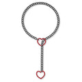 2024 new cross-border multi-color heart & o-ring adjustable punk cuban long necklace - couple's style