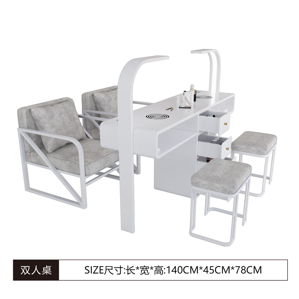 Widened 45cm nail table and chair set - special offer! economical single/double, light luxury, multi-functional, odorless, carbon steel with baked enamel finish