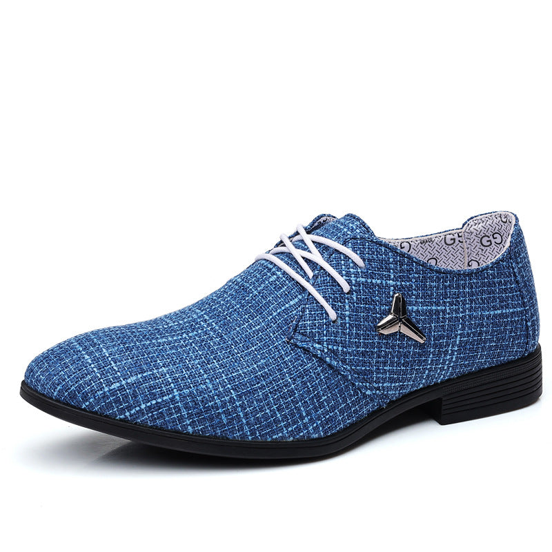 Men's plus size canvas shoes - breathable pointed toe linen canvas dress shoes - business casual shoes - beijing old cloth shoes