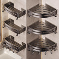 No-drill bathroom shelf - wall mounted corner basket for towels, soap, and more