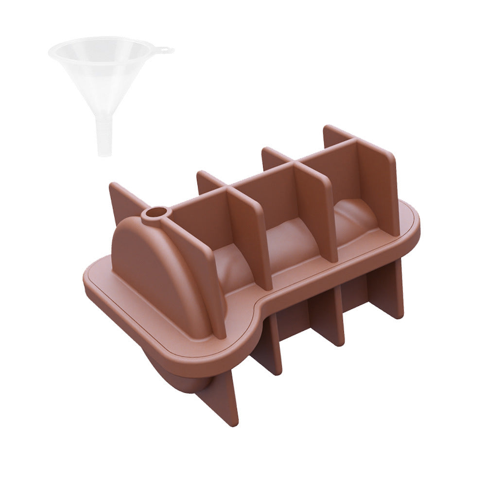Cross-border explosion spoof creative silicone ice grid with funnel with cover easy demoulding KTV party, ice mold wholesale